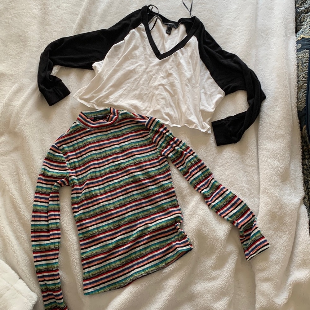 Forever 21 like new crop top and striped sweater
